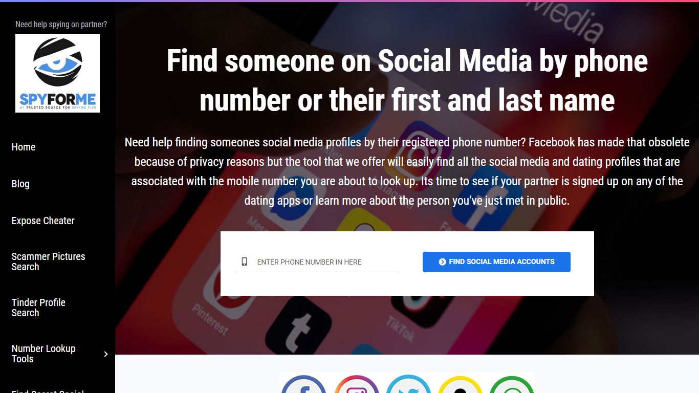 Find someone on Social Media by phone number or their first and last name